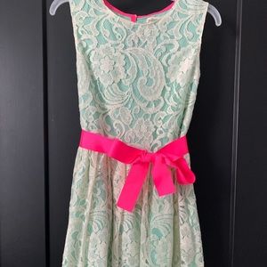 Johnnie B 11-12 girls lace knee length dress